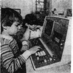 Maury School students use a computer at the school science fair, 1979