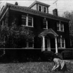 Ellen Pickering in the yard of her Rosemont home, 1987