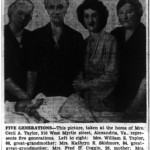 Five generations of women at the Taylor residence at 310 West Myrtle Street, 1943