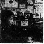 Maury School student Joe Sacks demonstrates his ham radio license, 1963